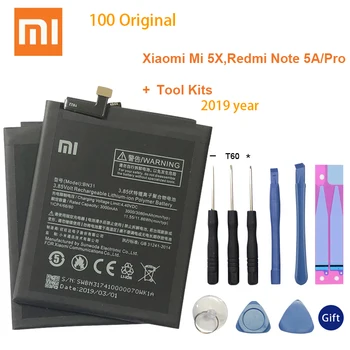 Xiao Mi Originalią Bateriją BN31 Už Xiaomi Mi 5X Mi5X Xiaomi A1 Xiaomi Redmi Pastaba 5A Autentiški, Telefono Baterija 3080mAh