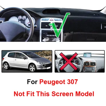 Xukey Tinka Peugeot 307 Prietaisų Skydelio Dangtelį Dashmat Brūkšnys Kilimėlis Trinkelėmis Saulės Pavėsyje, Galiniu Langu Padengti Kilimas