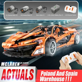 Yeshin 20087 Techninės McLaren P1 Super Hypercar Veneno Roadster Modelio Rinkinio Blokai APP RC Automobilių Plytų Žaislas Chirstmas Dovana