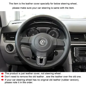 Yuji-Honkongas Dirbtinė Oda Automobilių Vairo Padengti Atveju Volkswagen VW Golf 6 Santana Jetta Polo Bora Touran 