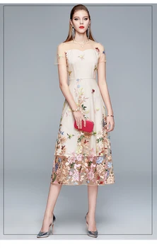 ZAWFL 2020 metų Vasaros Prašmatnus Gėlių Siuvinėjimas Akių Suknelės Moterims, O-Kaklo trumpomis Rankovėmis Ilga Suknelė Nacionalinės Stiliaus Moteriška Šalis Suknelė