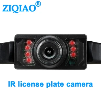 ZIQIAO Automobilių Universali Galinio vaizdo Kameros Vandeniui LED Infraraudonųjų spindulių Naktinis Matymas Licencijos Plokštės, Šviesos, Kamera HS002