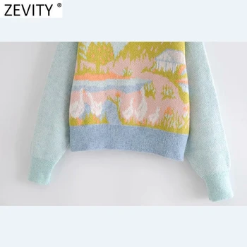 Zevity Naujas 2021 Moterų Mados Pagrindinės O Kaklo Dekoracijos Modelis Atsitiktinis Mezgimo Megztinis Moteriška Elegancija Ilgomis Rankovėmis Puloveriai Viršūnes S620