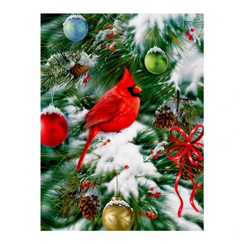 Šiaurės Kardinolas Diamond Tapybos gyvūnų Kalėdų paukščių Aikštėje Turo Visiškai Gręžimo 5D 