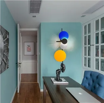 Šiaurės modernus minimalistinis gyvenamojo kambario sienos šviesiai eilėje žibintai kūrybinė asmenybė miegamasis led sieniniai šviestuvai