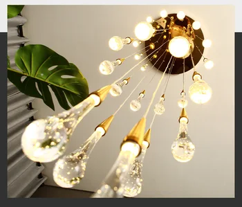 Šiuolaikinių LED Vandens Lašas pakabukas šviesos paauksuoti Virtuvės Hotel Salė Šiaurės cyrstal Prabanga Sieniniai šviestuvai Miegamajame Kabo Lempa