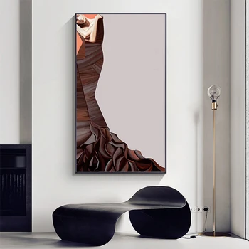 Šiuolaikinės Moterys Sienos Menas Abstraktus Elegantiška Suknelė Lady Drobės Tapybos Klasikos Plakato Spauda Grožio Sienos Nuotraukas Mados Namų Dekoro