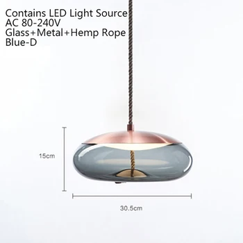 Šiuolaikinės loft pramonės lempos mėlyno stiklo pakabukas šviesos diodų (LED) art deco Šiaurės balta hanglamp už gyvenamasis kambarys, virtuvė, miegamasis salonas