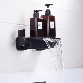 Žalvario cooper krioklys vonios maišytuvas matinė juoda vonios maišytuvas karšto ir šalto sienos, vonia bakstelėkite krioklys vonios maišytuvas