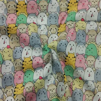 Žavinga, Spalvinga Kiaušinių Gyvūnų Totoro Atspausdinti Medvilnės Audinys, 50x160cm Gyvūnų Kratinys audinys kūdikių apranga suknelė quilting namuose