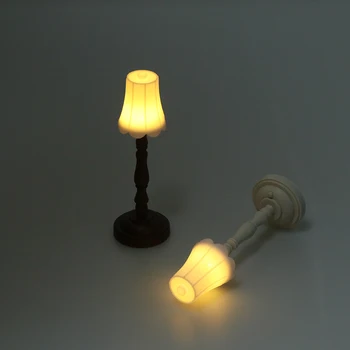 1:12 Miniatiūriniai Lėlių Grindų Lempos, LED Šviesos Lėlių namelio Baldai Žaislas, Skirtas Lėlių Lipdukai Naujas