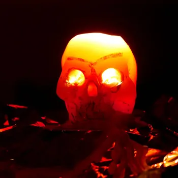 1 VNT Kraujavimo kaukolės žvakė verkia žvakės Helovinas Didelis nerūkomojo Skeletas teroro žvakė