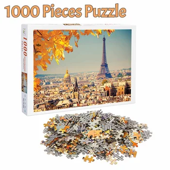 1000 Vienetų Dėlionės Dėlionės Eifelio Bokštas Kraštovaizdžio Nuotraukos 