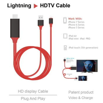 1080P HDMI HDTV Kabelis Žaibo Skaitmeninis AV Adapteris, skirtas 