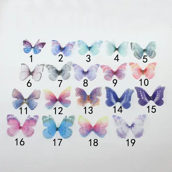 10VNT Klijais Organza drugelis, Crystal butterfly, Vinjetė Amatų, Vestuvių Papuošalai, Papuošalai, 