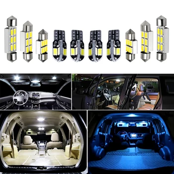 11pcs Baltos T10 Lemputės, LED Automobilių Šviesos Interjero Rinkinys, Skirtas 