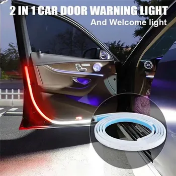 12V Dekoratyvinės Šviesos Automobilių Durų Įspėjamasis Žibintas Automatinis Durų LED Šviesos Juostelės Universalus Atviras Duris Šviesos Strobe Saugos Aplinkos Lempos