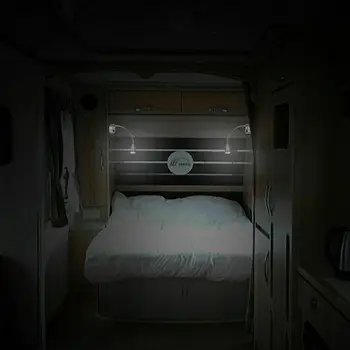12V LED Spot Skaitymo Šviesos Lempos Jungiklis Kemperis Karavanas Valtis RV Ratų Sunkvežimį Šilta Šviesa Reguliuojamas Galvos Lempa