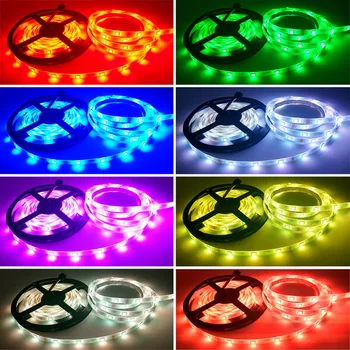12V LED Šviesos Juostelės RGB SMD5050 LED Šviesos juostelės juostelės diodų lankstus, atsparus vandeniui, neono lempos 44keys Valdytojas nustatyti 60Leds/m 5M 10M