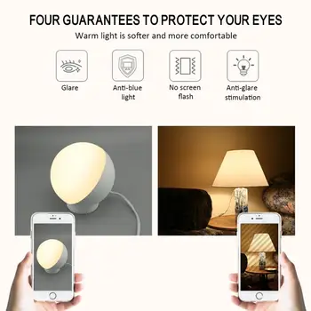12W Smart Akių Apsauga Lentelės, Stalo Lempos Intelligent Lemputės Lemputės LED WIFI Kontrolės smart home rgb Naktiniai staleliai, lempa lempos šviesos naktį