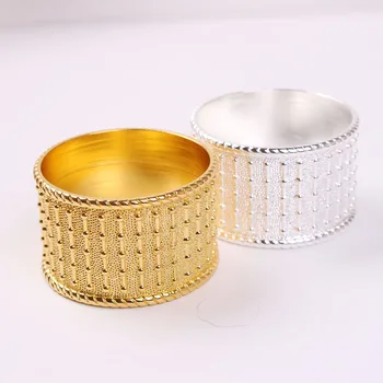 12pcs Vakarų restoranas metalo granulių dot aukso servetėlių žiedas metalo viešbučio pokylių nagų audinio žiedas