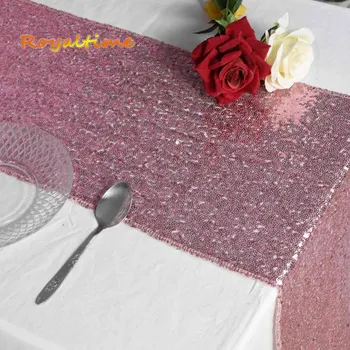 12x108 colių - 30x275cm vestuvių dekoravimas šiuolaikinės bling china blizgučiai stalo runner,rožinė aukso stalo runner