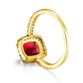 14K Aukso Žiedus Moterims Putojantis Stačiakampio Ruby Inkrustacijos Cirkonis Žiedas Amžinąjį 925 Sidabro Papuošalai, Sužadėtuvių Jubiliejų Dovana Karšto