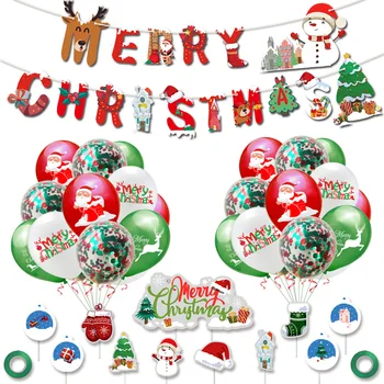 1Set Linksmų Kalėdų Balionai, Kalėdų Senelio elnių kalėdų Eglutė Kalėdų Balionų Šalis Dekoro Namuose Kalėdos Šaliai Dekoro