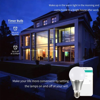 2019 Naujas Nekilnojamojo galia 18W Super Šviesus Smart LED Lemputės E26/E27/B22 RGB Tamsos WiFi Balso Contro Energijos Alexa 