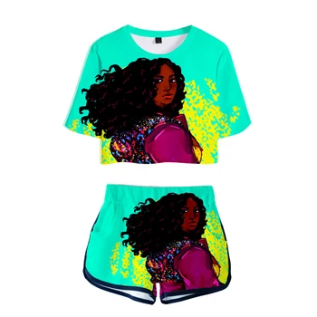 2019 Vasaros Mados Moterų Sporto trumpomis Rankovėmis T-shirt 3D Spausdinimo LIZZO Dainininkas moteriški marškinėliai + Šortai Prekės Hip-Hop Nustatyti karšto