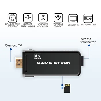 2020 DUOMENŲ VARLĖ 4K HD Vaizdo Žaidimų Konsolės 2.4 G Dvigubas Bevielio ryšio Valdiklis, Skirtas PS1 Klasikinis Retro TV Žaidimų Konsolę 64GB 10000 Žaidimai