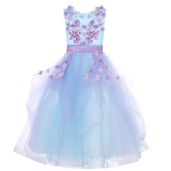 2020 Naujas Kamuolys Chalatai Mergaitėms 3D Gėlių Siuvinėjimas Tiulio Suknelė Vestuves Vaikai Prom Inscenizacija vakarinių Suknelių Rankų darbo 10T
