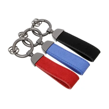 2020 Raudona Mėlyna juoda Stilingas Odinis Keychain Odos Apskritimas Sagtis Keychains Auto Automobilis Juosmens Key Chain Keyhold