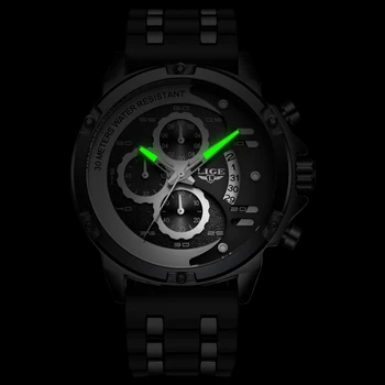 2020 Warterproof Žiūrėti Sporto Silikono Vyrai Laikrodžiai LIGE Top Brand Prabangus Laikrodis Vyrų Verslo Kvarco Žiūrėti Vyrų Relogio Masculino