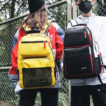 2020 m., Juodos ir baltos spalvos siūlėmis vidurinės mokyklos maišeliai paauglių berniukų, mergaičių kelionių kuprinė nešiojamojo kompiuterio krepšys 15.6 vaikams kuprinę kuprinė