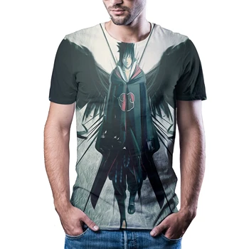 2020 metų vasaros 3D vyrų Naruto šiuolaikinės mados trumpomis rankovėmis T-shirt spausdinti atsitiktinis marškinėliai