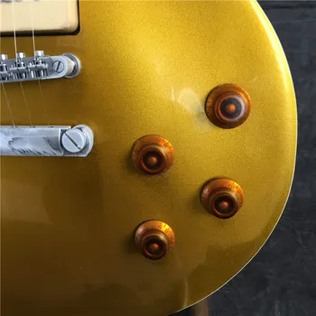 2020 naujas aukštos kokybės elektrinė gitara, metallic geltona, raudonmedžio fingerboard. Prabanga elektrinė gitara p90 pikapas