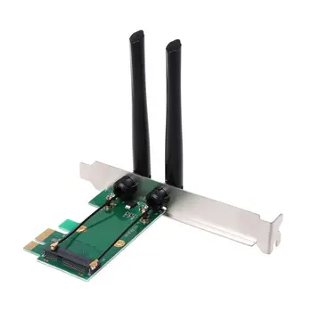 2021 Naują Belaidžio Tinklo plokštė-WiFi Mini PCI-E Express PCI-E Adapterį 2 Antenos Išorės PC