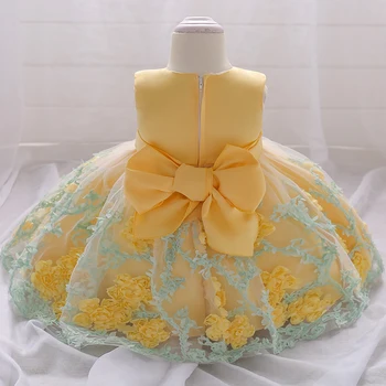 2021 Vasaros Baby Girl Suknelė Princesė Frock Krikštynų Suknelė Baby Girl Drabužius 2 1 Metų Gimtadienio Vestuvių Suknelė Gėlių