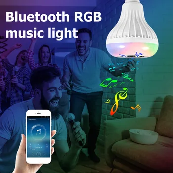 24 pagrindinių RGB Spalvinga Mobiliojo Telefono Pažangi Bluetooth Nuotolinio Valdymo Muzika Kamuolys Lemputė Garso Lemputė E27 LED Smart Šviesos RGBW