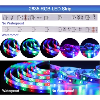 2835 LED Šviesos Juostelės RGB SMD 3528 Lanksčios Juostelės fita RGB LED šviesos 5M 10M, 15M Juosta Diodų DC12V Bluetooth/wifi/Mygtuką, Valdymo