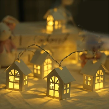 2M 10vnt LED Christmas Tree House Stiliaus Fėja Šviesos diodų (Led) Styginių vestuvių gimdymo Girliandą Naujųjų Metų kalėdines dekoracijas hom