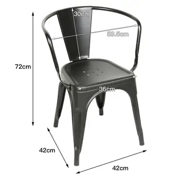 2vnt/Komplektas Metalo Baro Kėdės Nelaimę Geležies Meno Kėdė dėvėjimuisi atsparios neslidžios Juoda Pramoninės Kėdės Namų Baldai Lentelė HWC