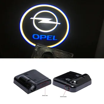 2x LED Automobilių Weclome Durų Žibintas 3D Lazerinio Projektoriaus Lempa Opel Astra G H J Corsa D C B Insignia Zafira Logotipas Šešėlis Šešėlis Žibintai