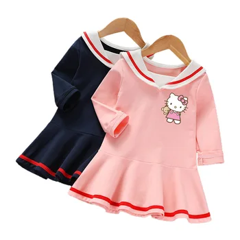 2~10 metų Rudens ir žiemos vaikų drabužių Animacinių filmų anime katė gyvūnų ilgomis rankovėmis saldus studet Sailor princesė suknelė mergaitėms, drabužiai