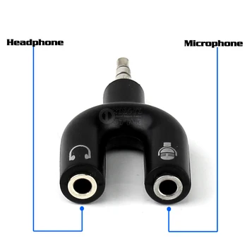 3.5 mm Ausinių, Mikrofono, Audio Splitter Connecter Adapteris 3,5 mm Vyrų ir 2 Moterų Mic Ausinės Su Judriojo Telefono ryšio Išmanųjį telefoną