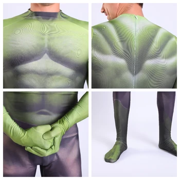 3D Hulk Kostiumas Vaikams Fancy Dress Helovinas Karnavalas Šalis Berniukas Vaikams Drabužių Vaiko Raumenų Žalia Hulk Anime Cosplay