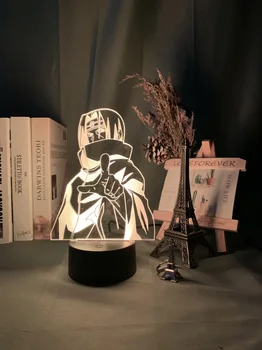 3D Lempos Anime Naruto Itachi Uchiha Pav naktinė lempa Vaiko Miegamasis Dekoro Kietas Gimtadienio Dovana-Spalvinga Led Nakties Šviesos Itachi