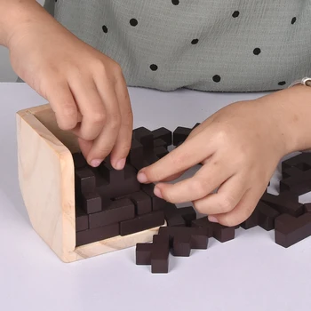 3D Mediniai Galvosūkiai IQ Žaislas 54T Rusija Ming Luban Kubeliai Švietimo Žaislai Vaikams, Vaikams, Suaugusiems IQ Smegenų Kibinimas Burr IQ Žaislai Dovana