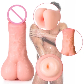 3D Realistiškas Analinio Su realiais Didžiulis Dildo Dirbtinės Išangės Makšties Vyrų Masturbacija Taurės Oralinis Seksas Masturbator Sekso žaisliukai Vyrams Gėjams